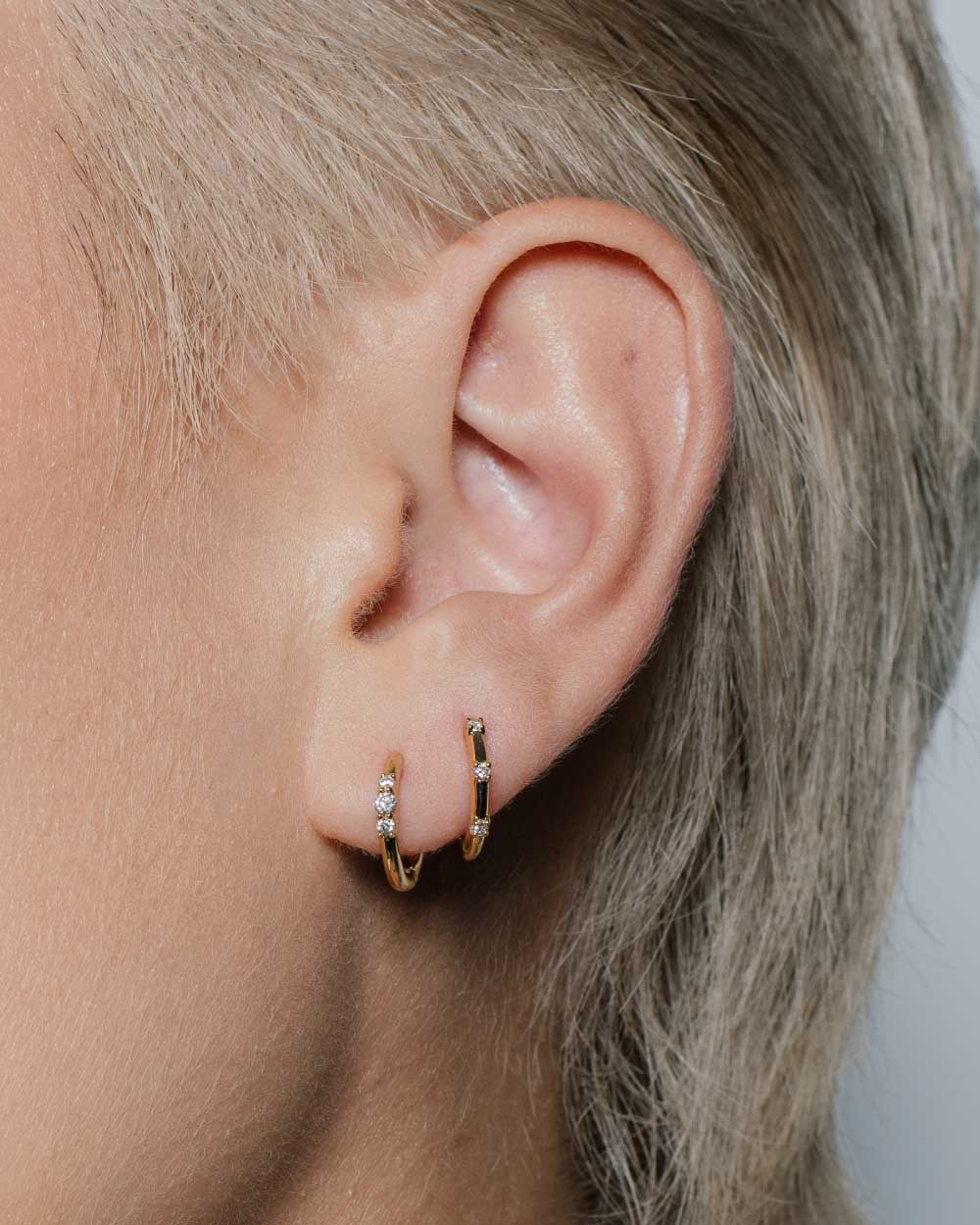Studded Diamant Creolen