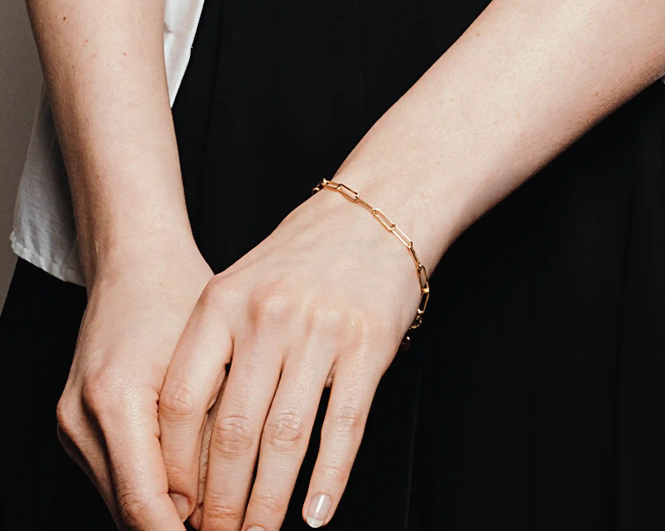 heroyne - Link Bracelet - 18k Gold Vermeil - 19 cm - individually adjustable - sustainable jewelry - link necklace - delicate