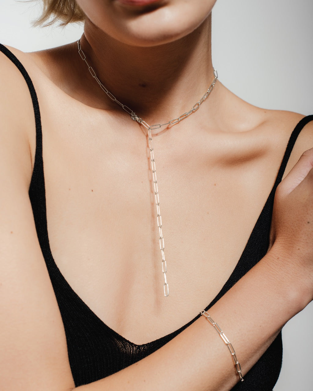 heroyne Link Necklace Y-Style Link Bracelet 925 Sterling Silver 2 CP 2