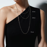 heroyne Long Link Necklace Link Necklace Link Choker 925 Sterling Silver