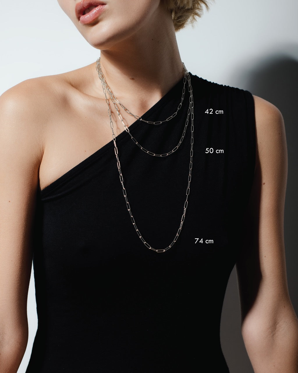 heroyne Long Link Necklace Link Necklace Link Choker 925 Sterling Silver 2 CP