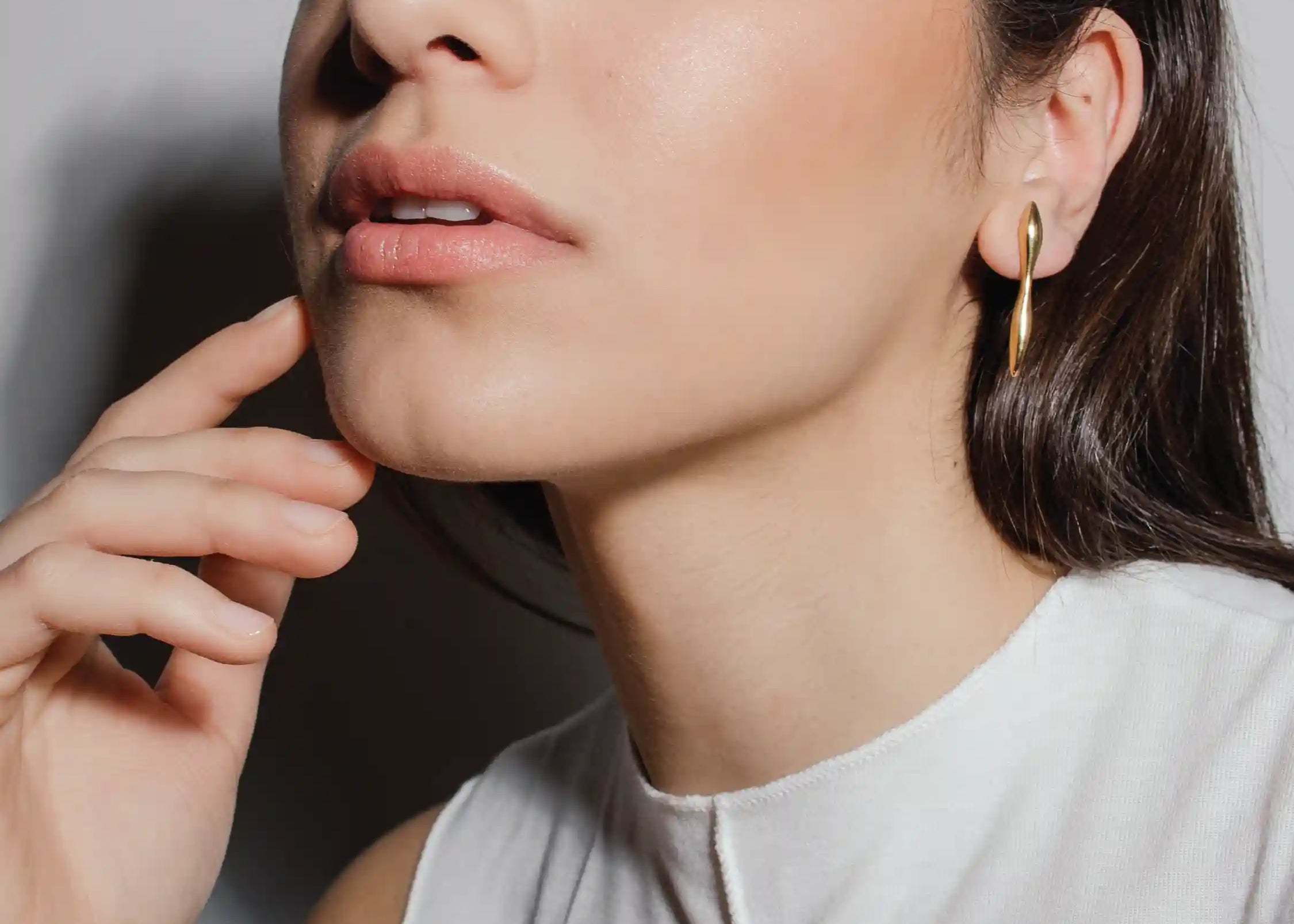 heroyne - Organic Earrings - 14k Gold Vermeil - sustainable ear jewelry - organic - soft Form - Statement earring