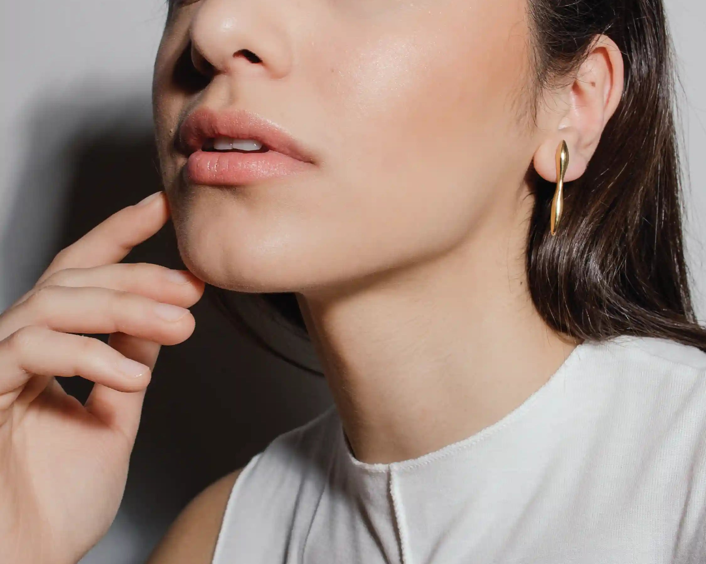 heroyne - Organic Earrings - 14k Gold Vermeil - sustainable ear jewelry - organic - soft Form - Statement earring
