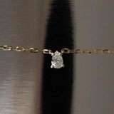 Solitaire Pear Diamond Necklace - heroyne