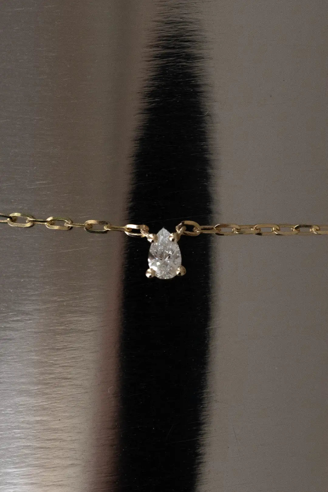Solitaire Pear Diamond Necklace - heroyne