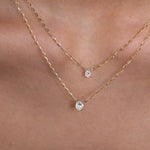 Solitaire Oval Diamond Necklace - heroyne