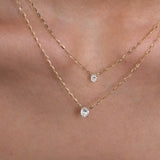 Solitaire Oval Diamond Necklace - heroyne