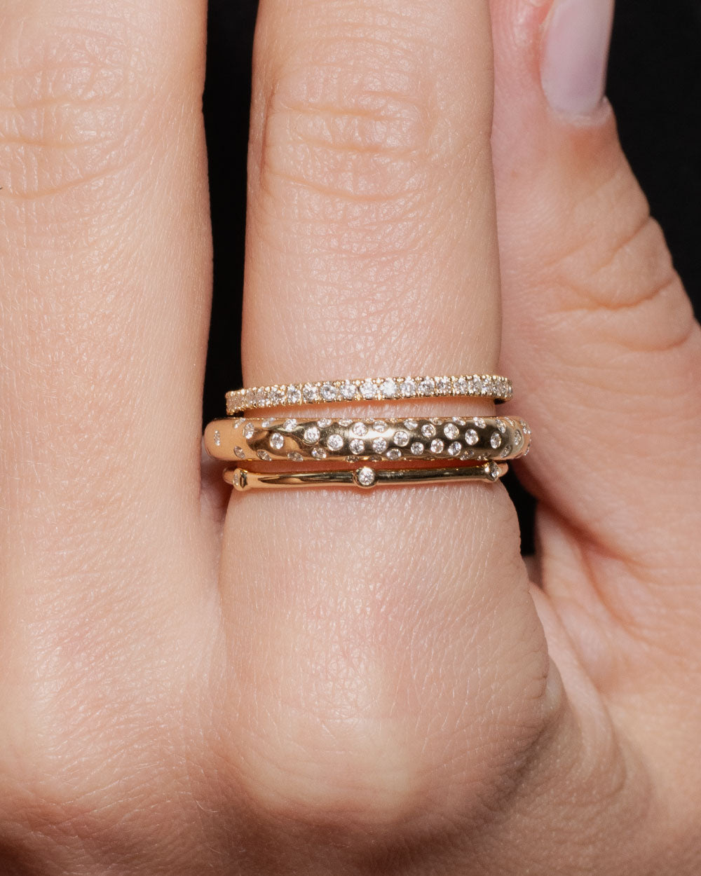 heroyne Stargazing Diamond Ring Eternity Diamond Dot Ring Diamonds Solid Gold 1