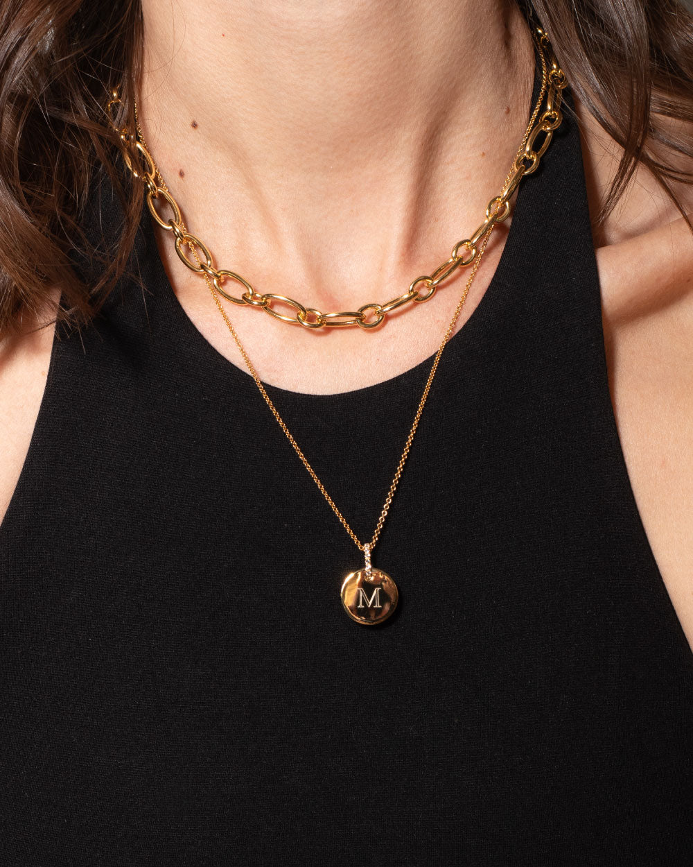 heroyne Veyla Necklace Initial Disc Necklace 18k Gold 1
