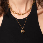heroyne Veyla Necklace Initial Disc Necklace 18k Gold 1
