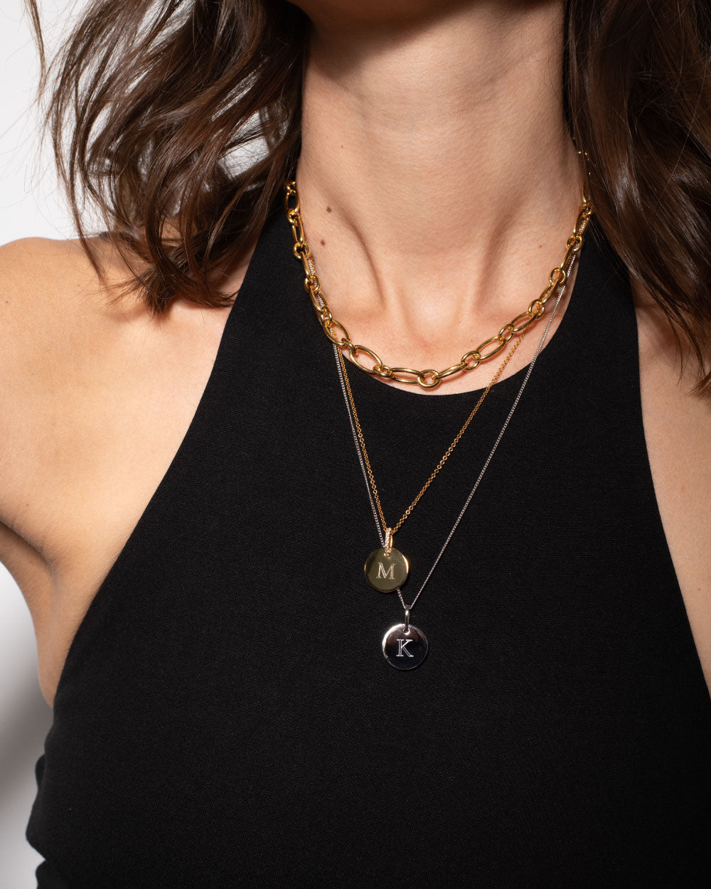 heroyne Veyla Necklace Initial Disc Necklace 18k Gold 5