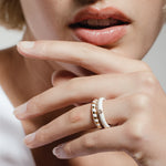 heroyne White Emotion Set Eternity Ring Solid Gold 14 karat Gold Vermeil 2