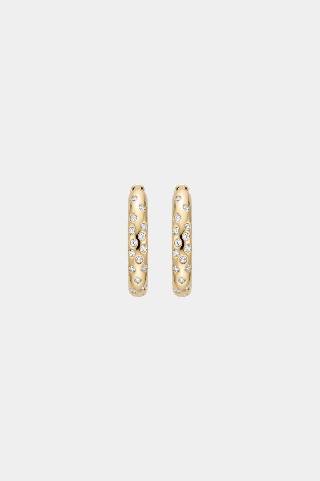 heroyne Stargazing Diamond Hoops 9k solid gold diamond hoop earrings, side view
