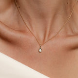 Baguette Diamant Droplet Kette