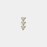 Round Brilliant Diamond Bar Stud - heroyne