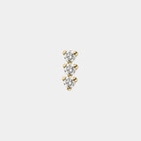 Round Brilliant Diamond Bar Stud - heroyne