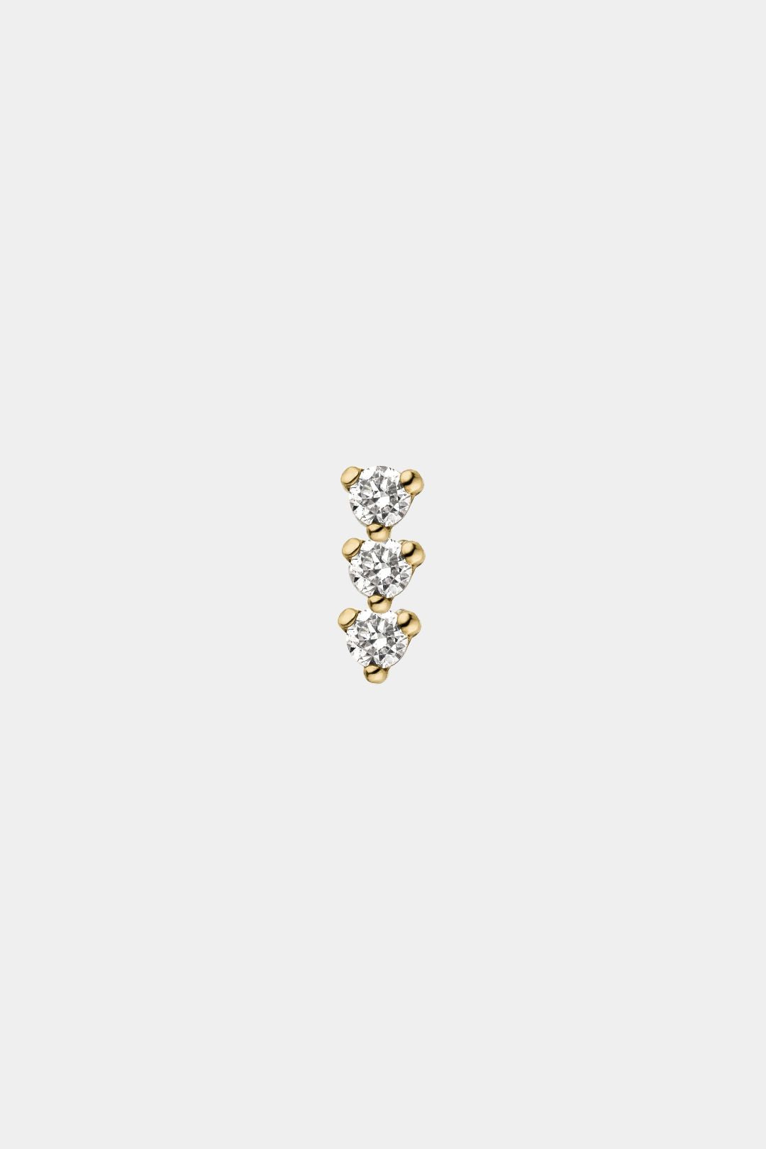 Round Brilliant Diamond Bar Stud - heroyne