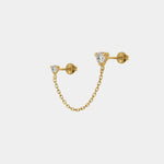 Round Brilliant Diamond Connector Earrings - heroyne