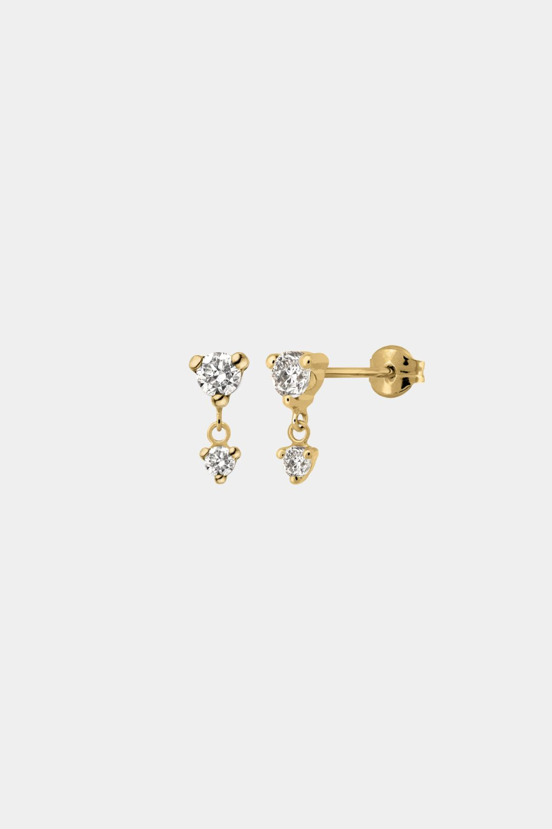 Round Brilliant Diamond Drop Earrings - heroyne