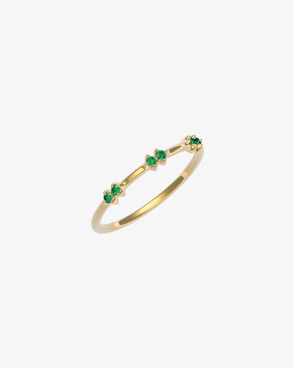 heroyne Anna Emerald Ring Sloped Green 