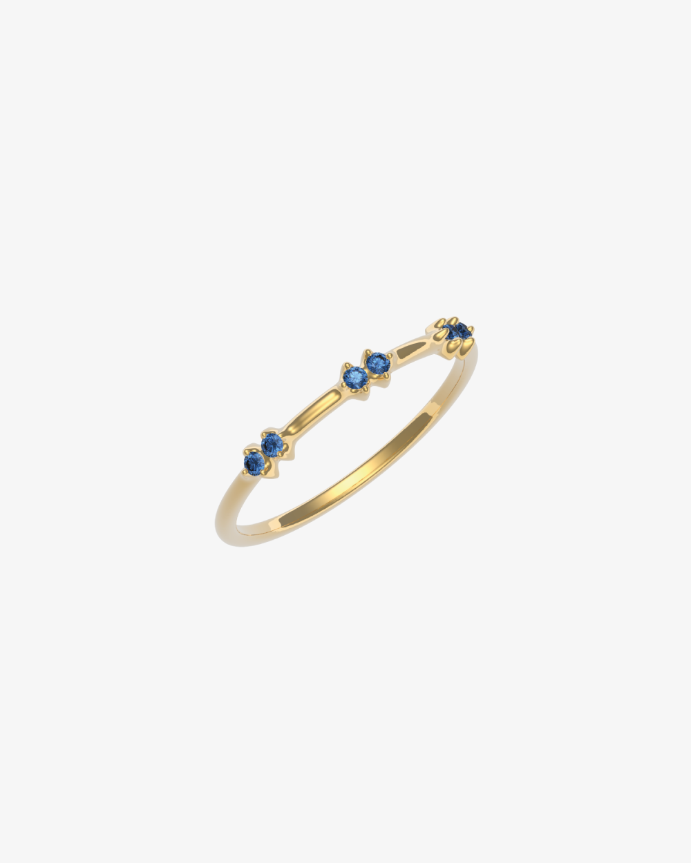 heroyne Anna Sapphire Ring Sloped Blue Ceylon Sapphire