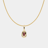 Baguette Pink Tourmaline Droplet Necklace