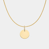 Engravable Topaz Disc Necklace