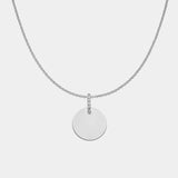 Engravable Topaz Disc Necklace