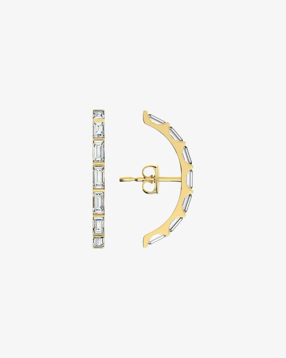 heroyne Eternity Baguette Earring 18 karat Gold Vermeil White Topazgrey
