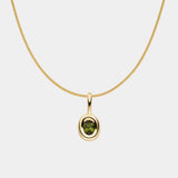 Oval Green Tourmaline Droplet Necklace