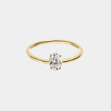 Oval Solitaire Diamond Ring 0.5 ct - heroyne