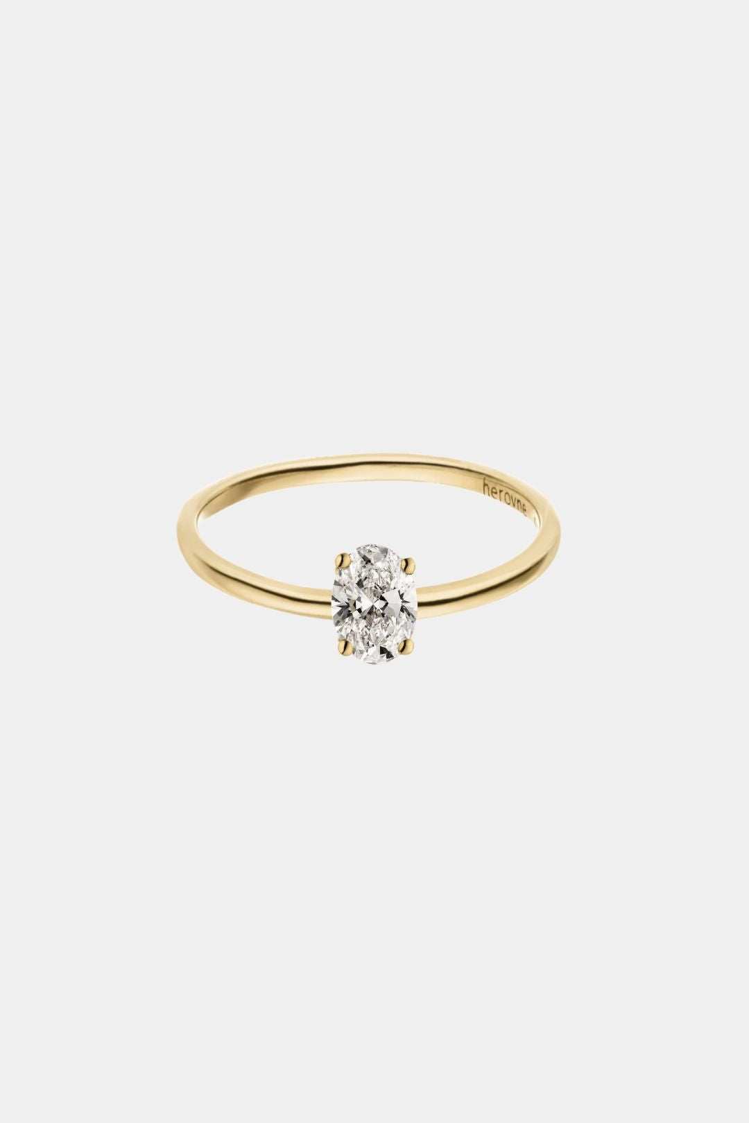 Oval Solitaire Diamond Ring 0.5 ct - heroyne