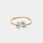 Toi et Moi Diamond Ring - Pear and Oval 1.0 ct - heroyne