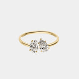 Toi et Moi Diamond Ring - Pear and Oval 1.0 ct - heroyne