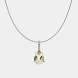 Pear Prasiolith Diamant Anhänger