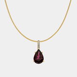 Pear Rhodolith Diamant Anhänger