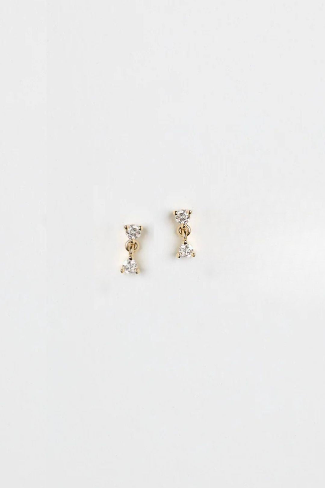 Round Brilliant Diamond Drop Earrings - heroyne