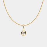Round Brilliant Diamond Droplet Necklace