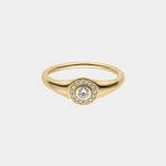 Round Love Diamond Signet Ring - heroyne