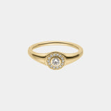 Round Love Diamond Signet Ring - heroyne
