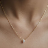 Solitaire Oval Diamond Necklace