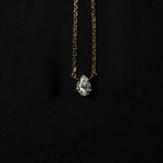 Solitaire Pear Diamond Necklace - heroyne