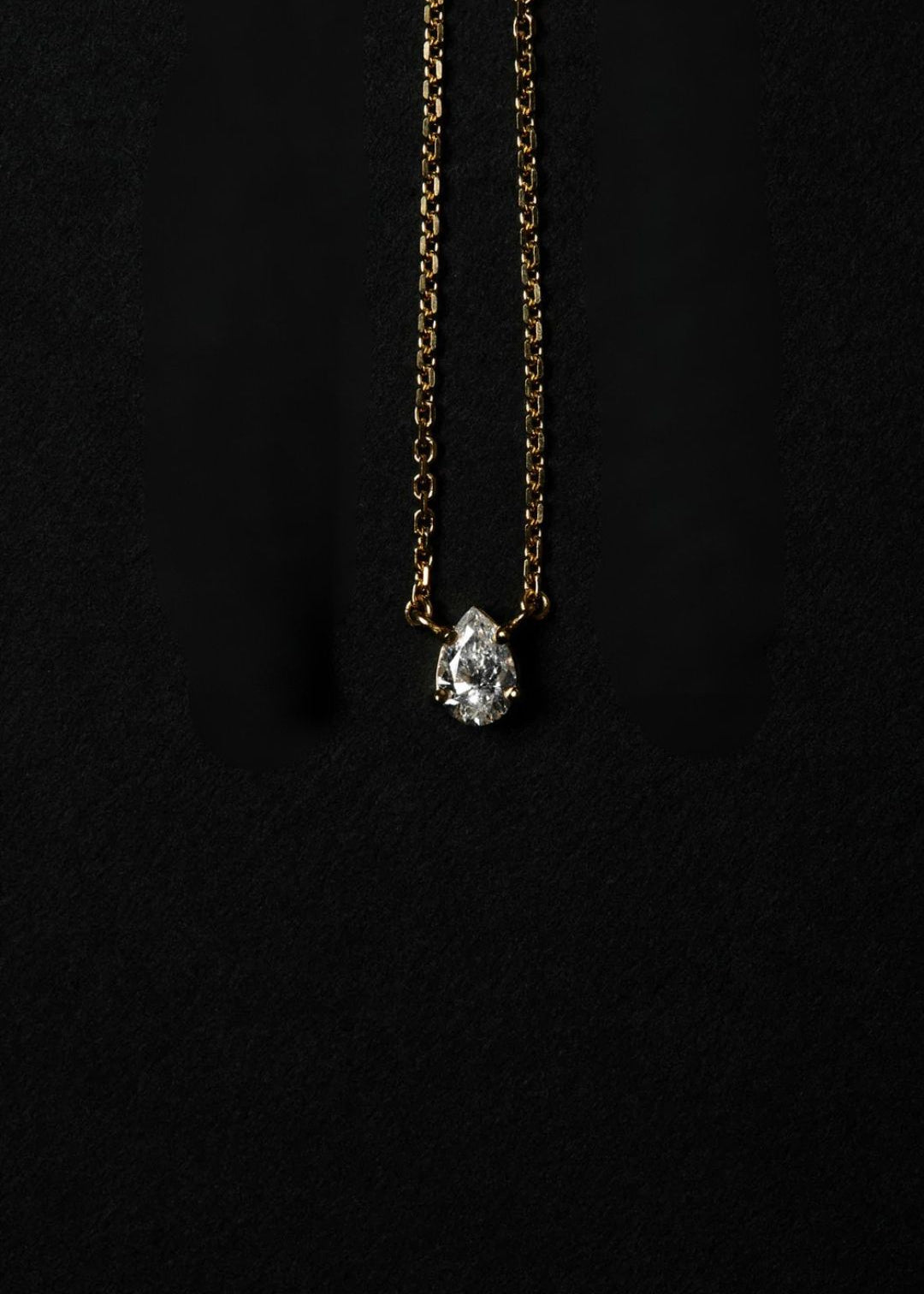 Solitaire Pear Diamond Necklace - heroyne