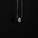 Solitaire Pear Diamond Necklace - heroyne