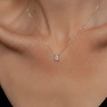 Solitaire Pear Diamond Necklace - heroyne