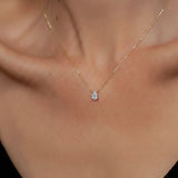 Solitaire Pear Diamond Necklace - heroyne