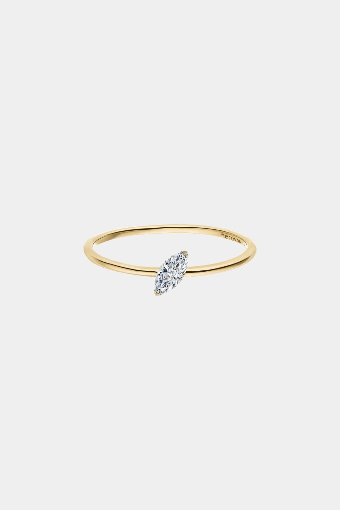 Tilted Marquise Diamond Solitaire Ring - heroyne